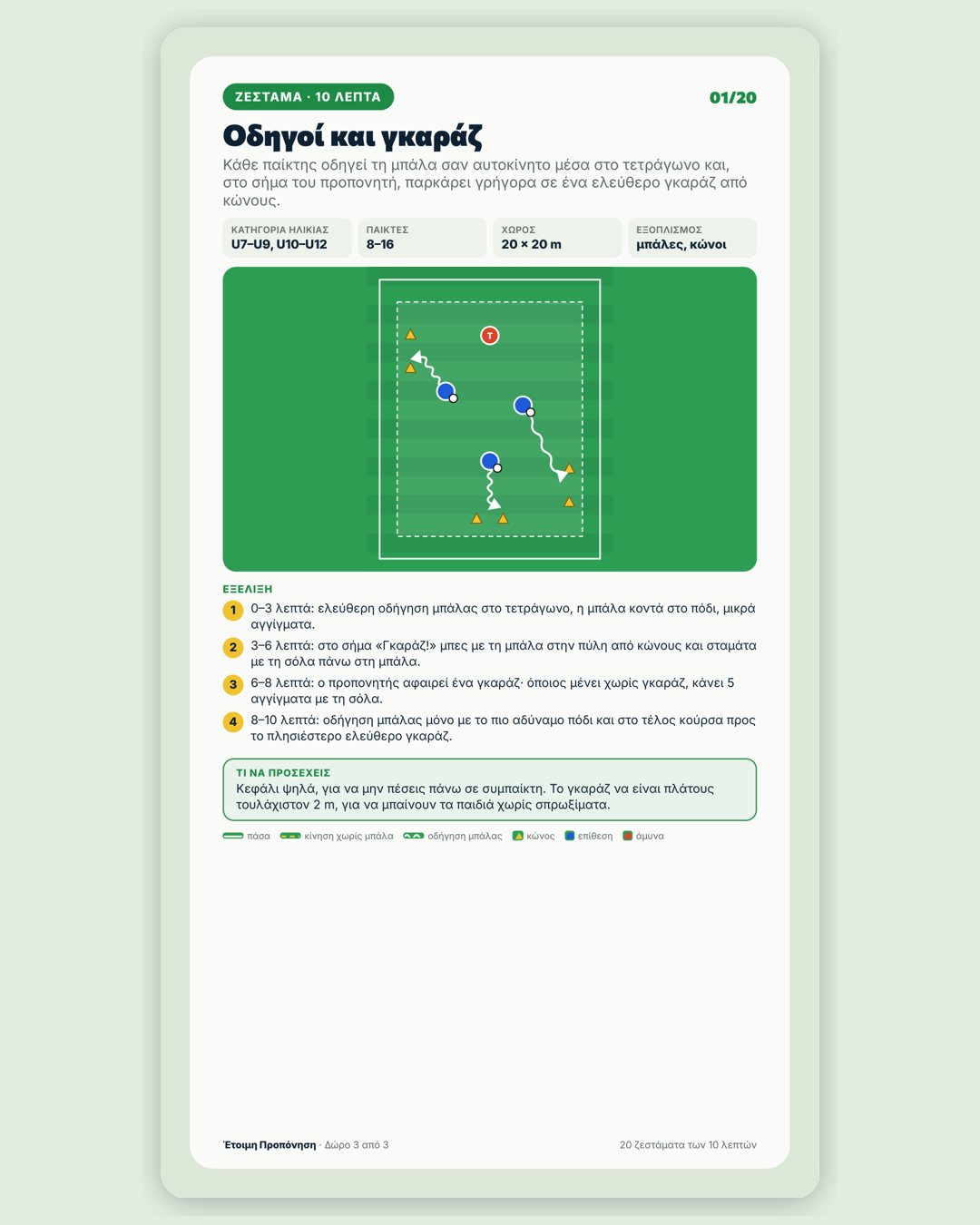 U10–U12 · 1 εναντίον 1